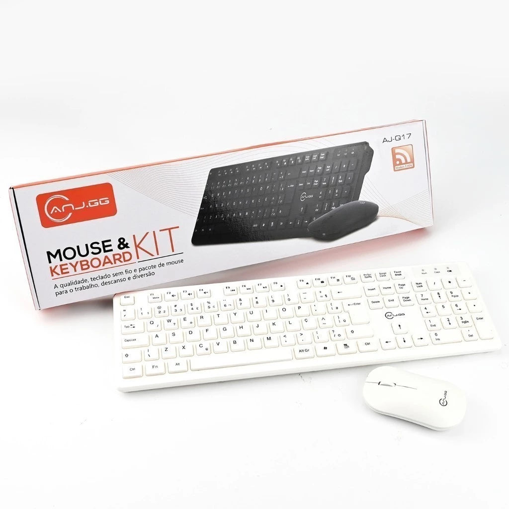 Kit Teclado e Mouse Sem Fio 2.4GHz USB | Design Slim, Silencioso, Plug & Play | Compatível PC, Notebook e Smart TV
