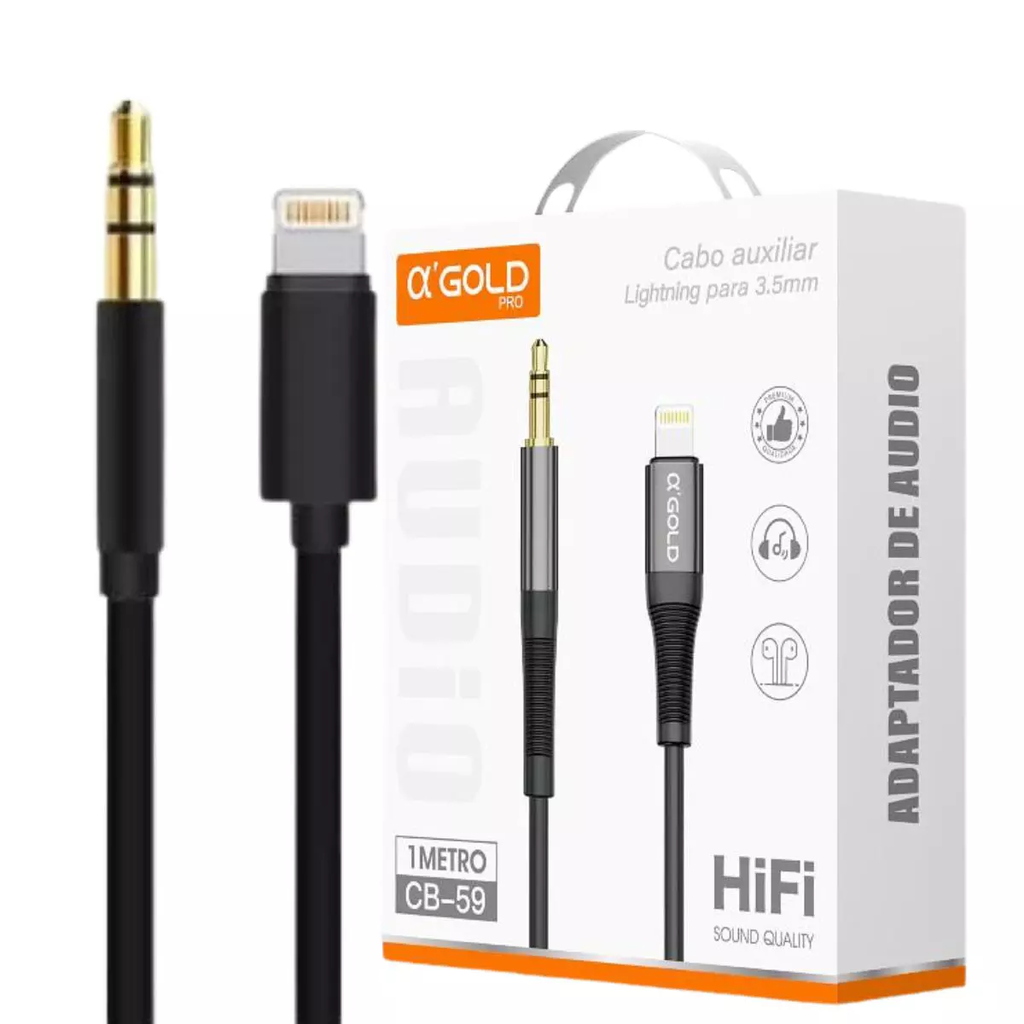Cabo Auxiliar Lightning Para P2 CB59