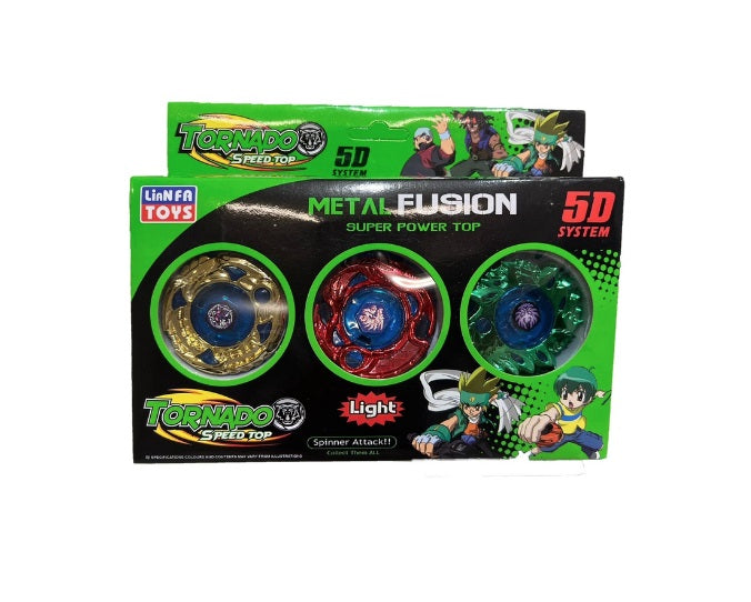 Kit 3 Beyblade Metal Fusion Tornado