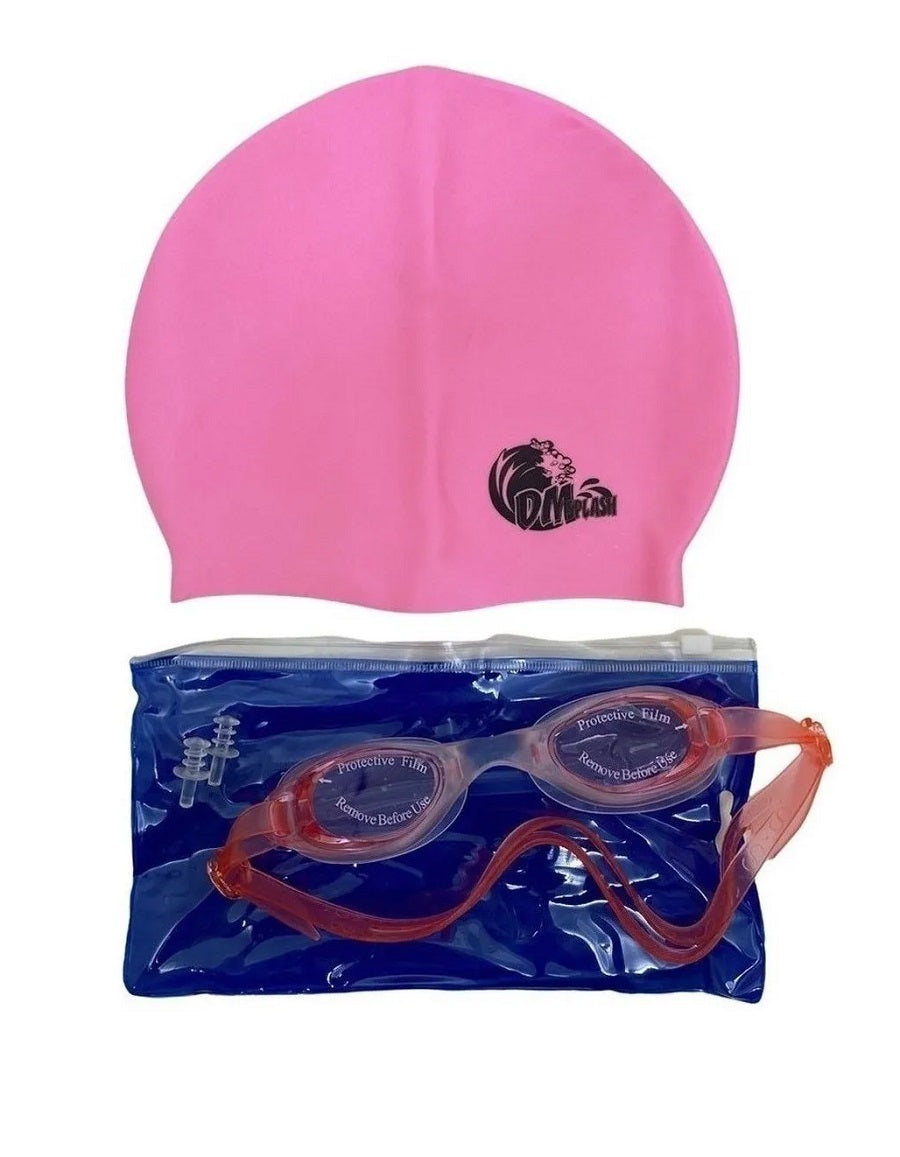 Óculos De Natação Com Touca De Silicone
