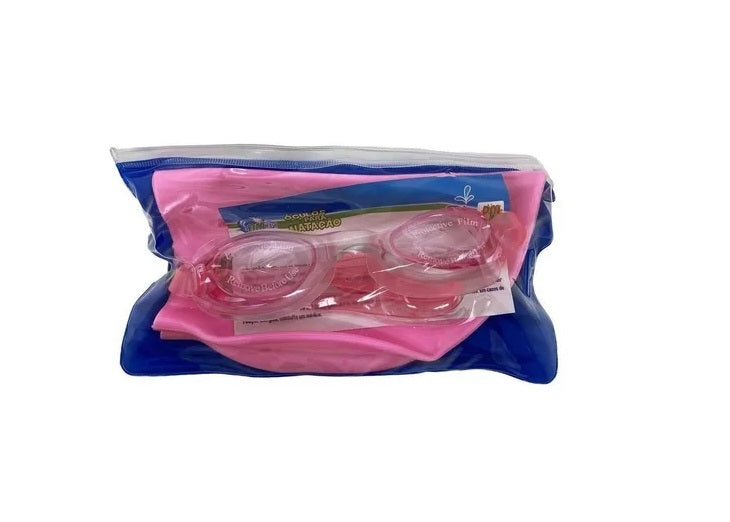 Óculos De Natação Com Touca De Silicone