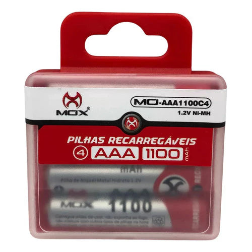 Pilha Recarregável AAA 1100mah 4 Unidades