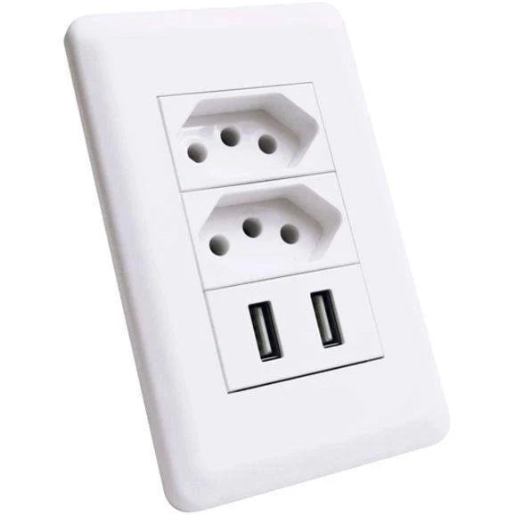 Tomada De Parede 2 Entradas Usb
