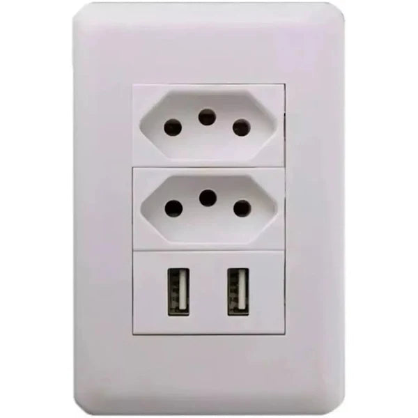 Tomada De Parede 2 Entradas Usb